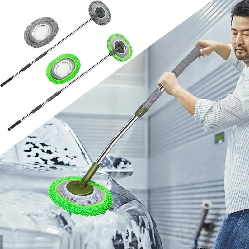 

Microfiber Car Wash Brush Mop 180 Degree Adjustable Curved Handle Cleaning Tool Auto Duster Washing Car Tools Accessories