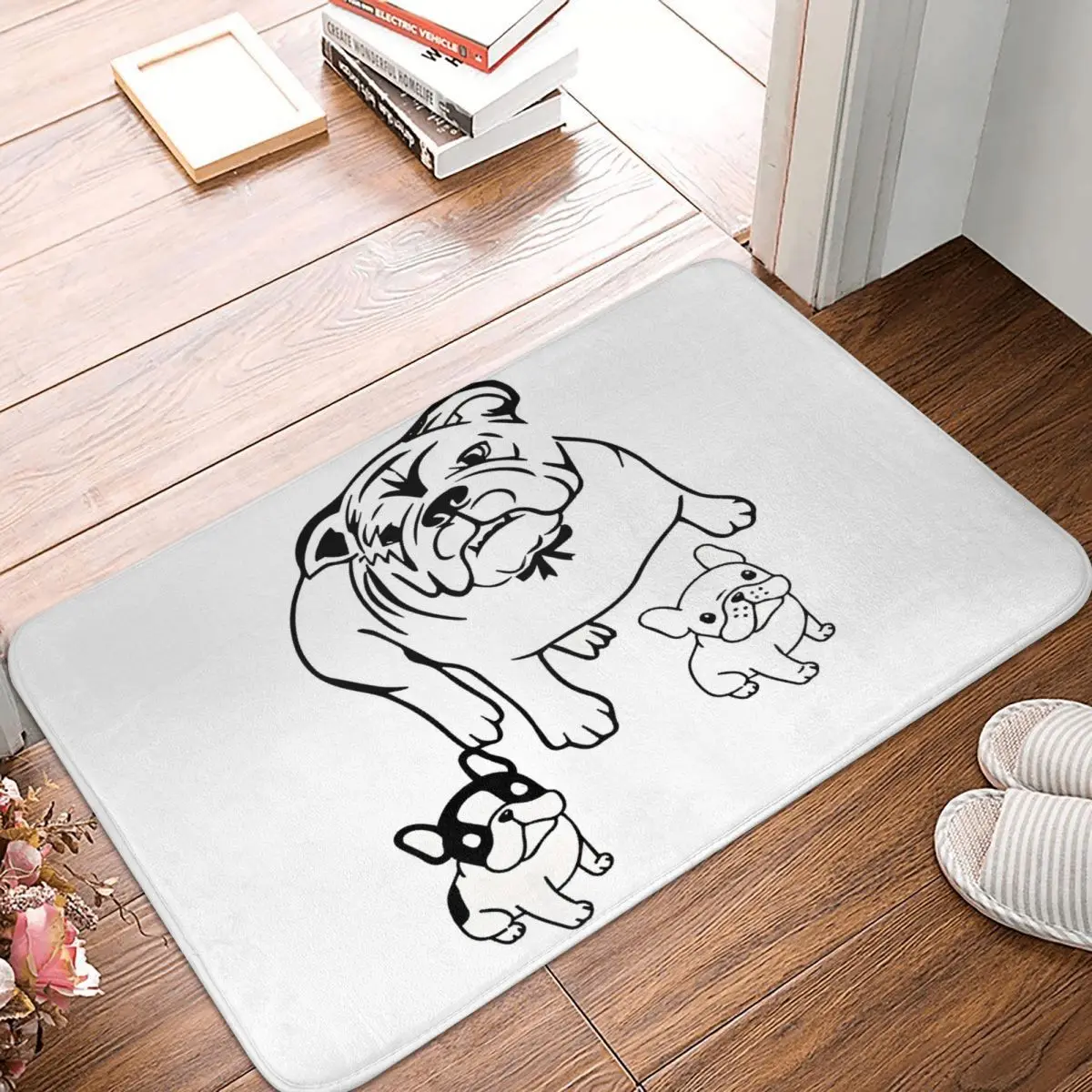 Нескользящий кухонный коврик с черной линией мат для спальни входной двери