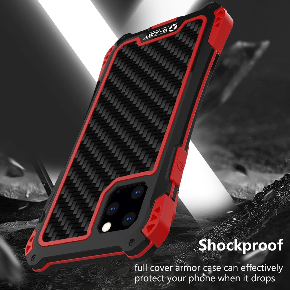 R-just Luxury Hard Metal Aluminum Alloy Tpu Silicon Shockproof Armor Phone Cases For Iphone 13 Mini Iphone13 Pro Max Cover Case