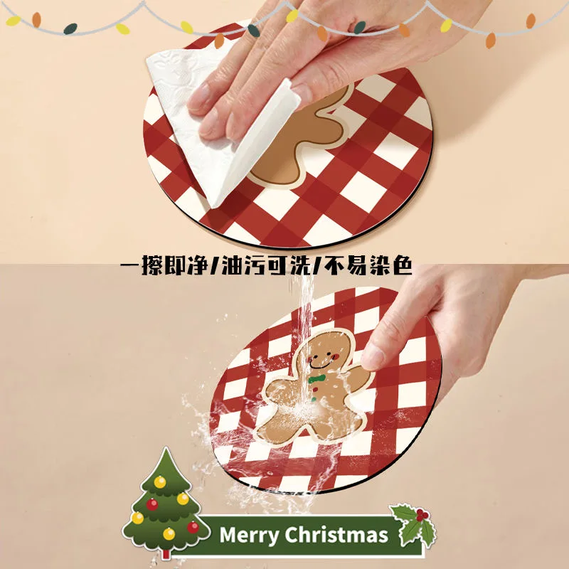 Подставки в рождественском стиле настольные чашки для чая впитывающие подушечки