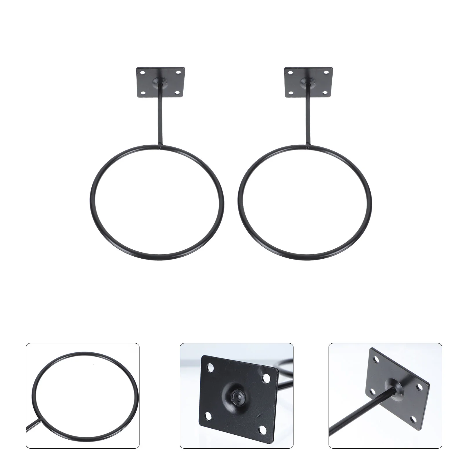 

2 Pcs Ball Holder Wall Mount Display Rack Mounted Shelves Hat Iron Home Basketball Storage Racks Circle Shelf