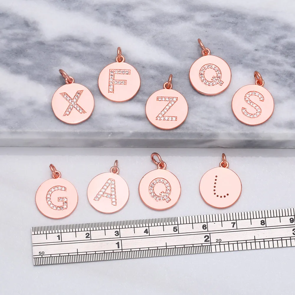 OCESRIO маленький розовое золото 26 подвески-буквы для изготовления ювелирных