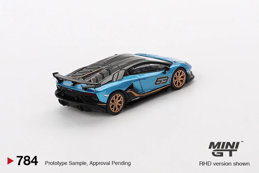 MINIGT 1/64 Lamborghini Aventador SVJ 63 Blu Aegir MGT00784-CH автомобили литая под давлением металлическая