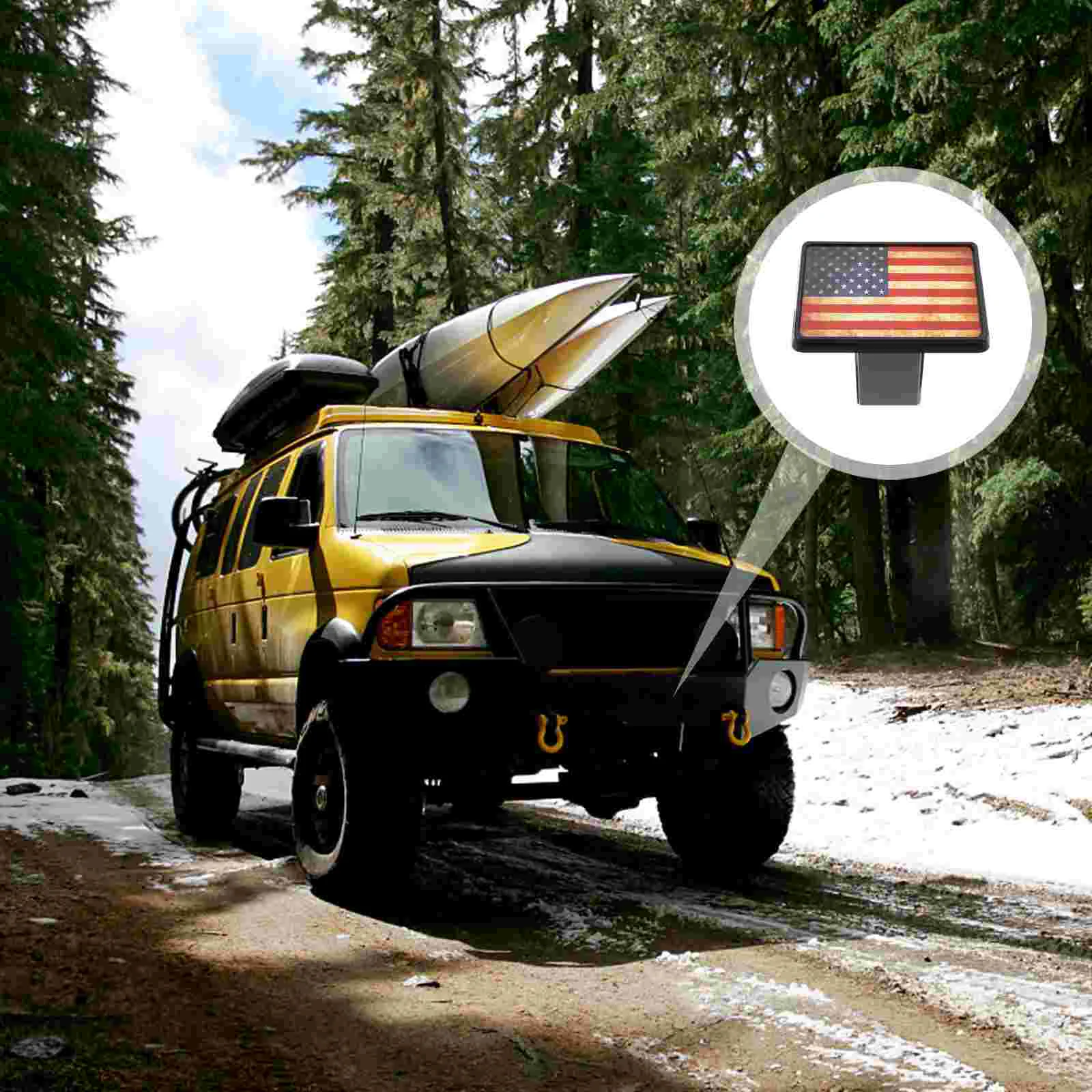 

Cover Hitch Trailer Plug Receiver Tube Cap Auto Tow Unique Square Useful Usa Flag