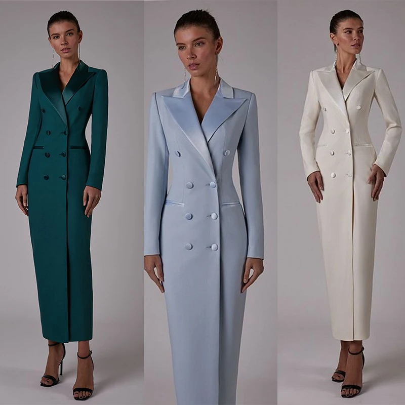Premium Ladies Blazer Custom Long Jacket Fashion Jumpsuit Double Breasted Formal Tuxedo Party Dress