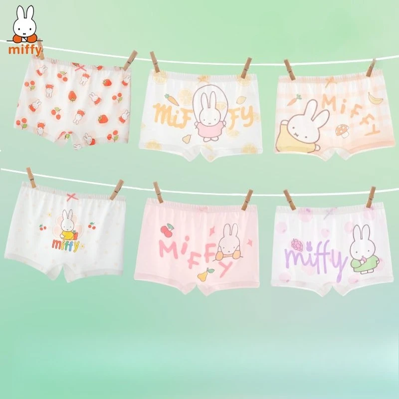 Фото Мультяшные трусы Kawaii Miffy 7A: антибактериальные, летние, из ледяного шелка, дышащие, впитывающие пот, легкие, прохладные, комфортные №5