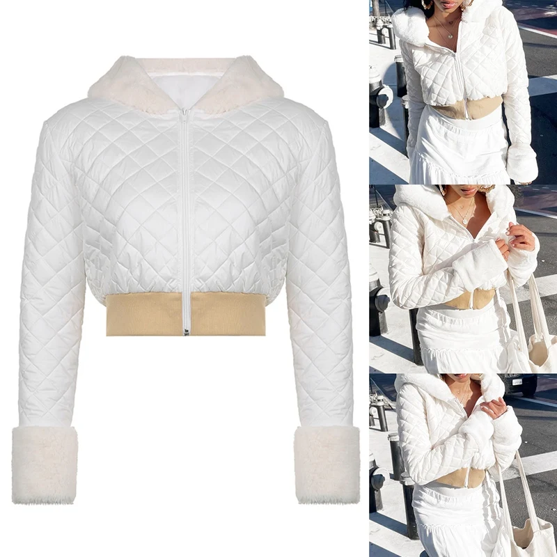 

Женский пикантный топ на молнии с длинным рукавом и перьями, базовое облегающее белое пальто с глубоким V-образным вырезом