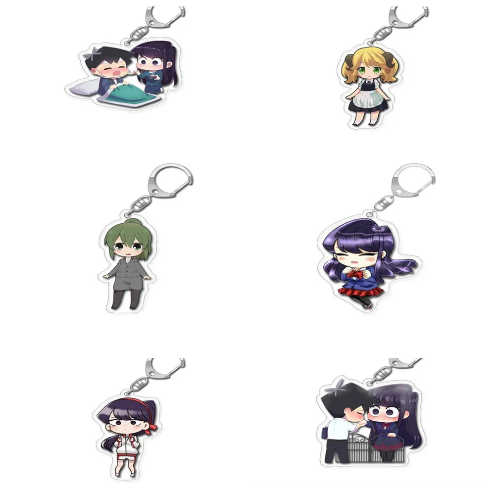 6 см аниме Komi-san wa Komyushou Desu акриловый брелок для ключей очаровательные персонажи