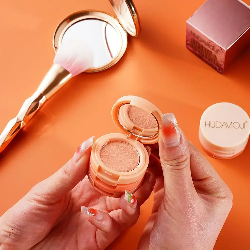 z różem i rozświetlaczem 3 w 1 paleta prasowanego proszku do makijażu Shimmer Bronzer pomarańczowo-różowy matowy róż policzków Glow Face