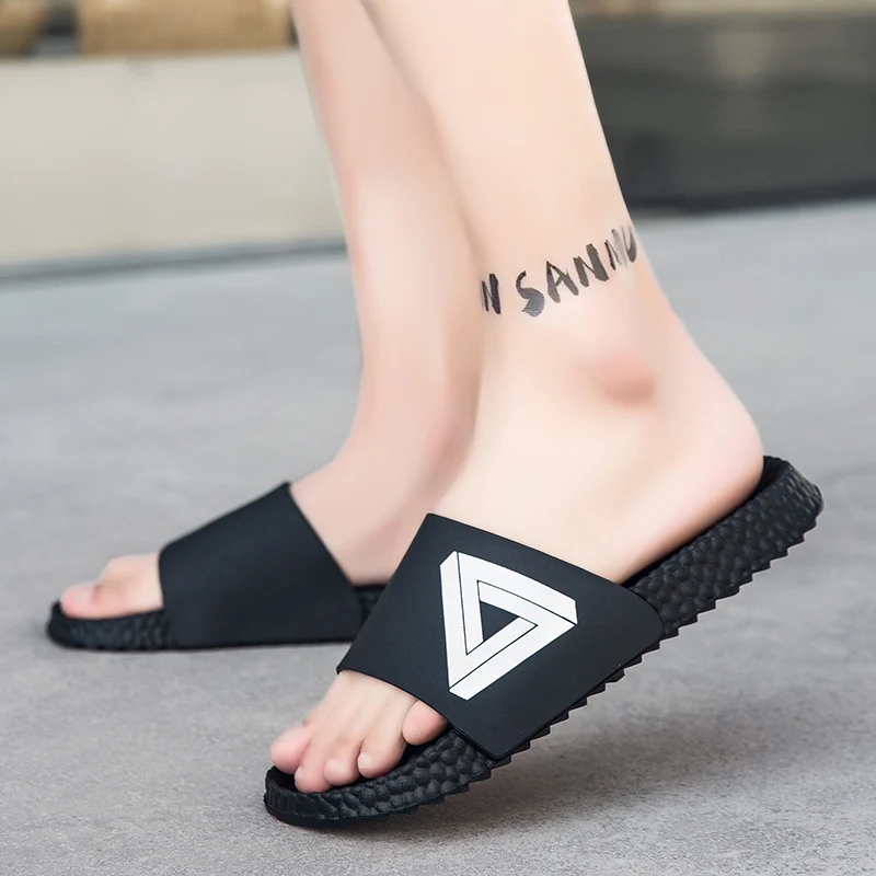 Сандалии мужские на толстой подошве мягкие шлепанцы сланцы Повседневная пляжная