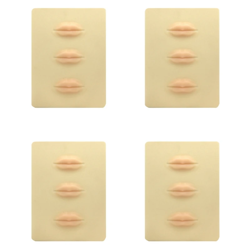 

4X Beginner 3D Silicone Permanent Makeup Tattoo Training Practice Fake Skin Blank For Microblading Lips