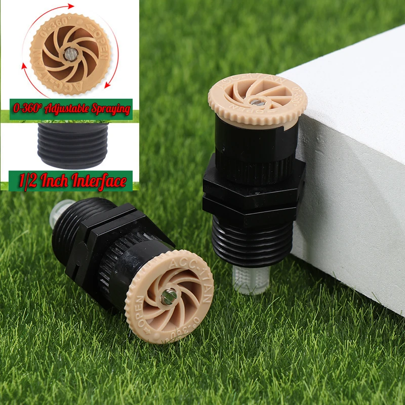 

1Pc Sprinkler With 1/2 Inch Plastic 0-360 Degrees Adjustable Irrigation Nozzle
