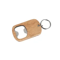 50Pcs/Lot Wooden Bottle Opener Key Chain Wood Unique Creative Gift Can Opener Kitchen Tool Wood Unique Creative Gift