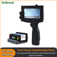 touch screen handheld inkjet printer portable 0 51 inch 12 725 4mm ink cartridge date qr code barcode logo thermal printer