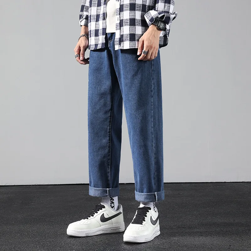 

Jeans Men's Straight Loose Loose Wild Men's Trousers Men's Autumn and Winter Korean Style Trendy Wide-leg Casual Trousers Men