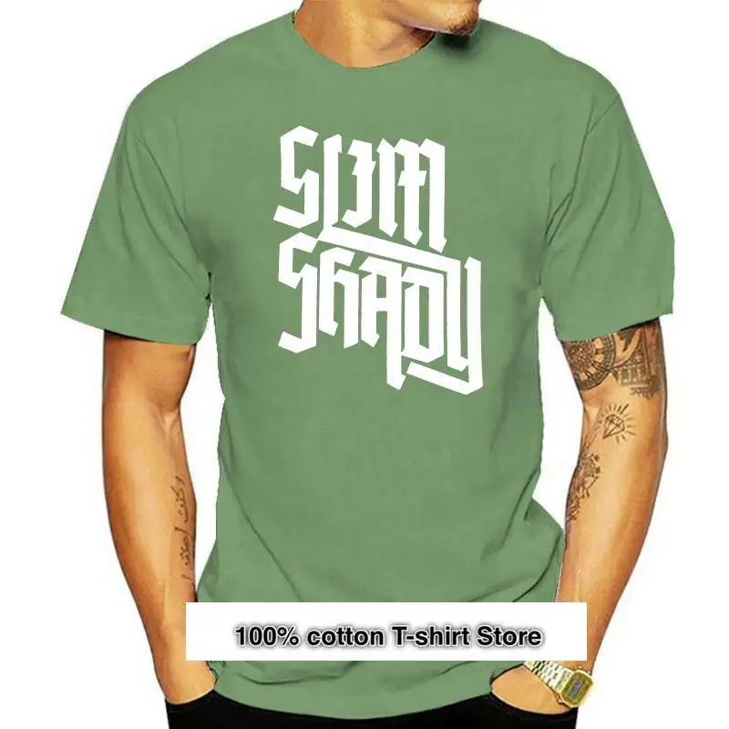 

Eminem-Camiseta ajustada con letras Shady, Logo de Office for hombre, color negro