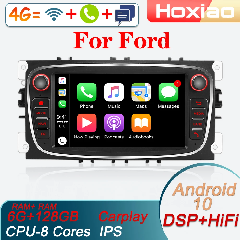 Carplay Android 10 мультимедийный плеер 2 Din автомобильные радиоприемники