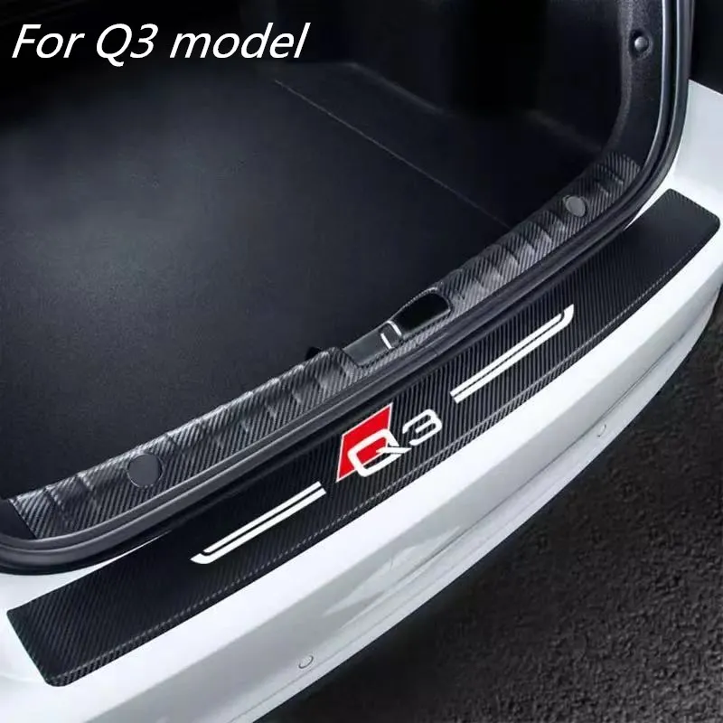 

Car Carbon fiber stripe trunk protect For audi q3 q5 Car sticker Carbon fiber cloth Car Rear Bumper protect Stickers Accessories