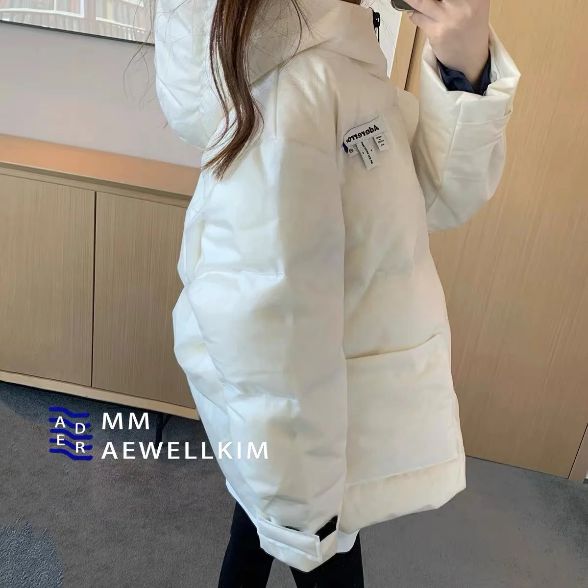 Ader error fashion brand winter men's and women's new high-quality transparent bright face couple hooded down jacket