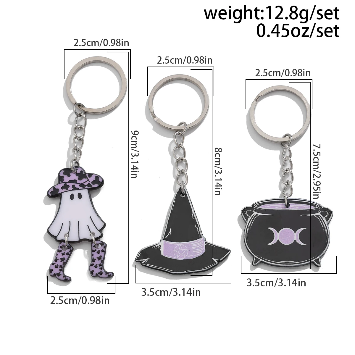 3 шт./комплект женский брелок для ключей в виде шляпы ведьмы