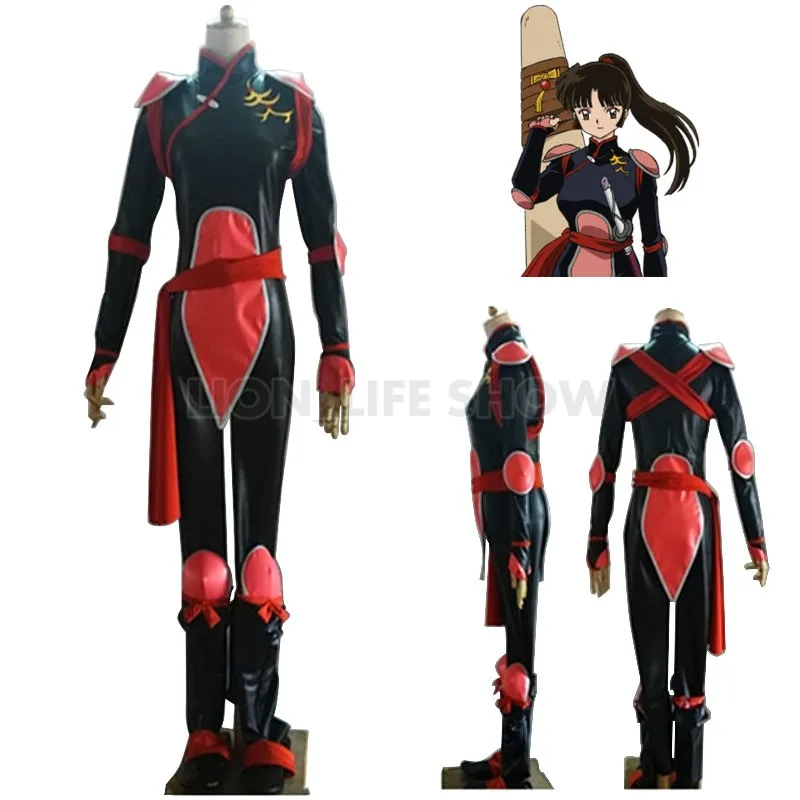 

Костюм для косплея аниме Inuyasha Sango, женский комбинезон на Хэллоуин, карнавал, ПУ костюмы Sango Wig
