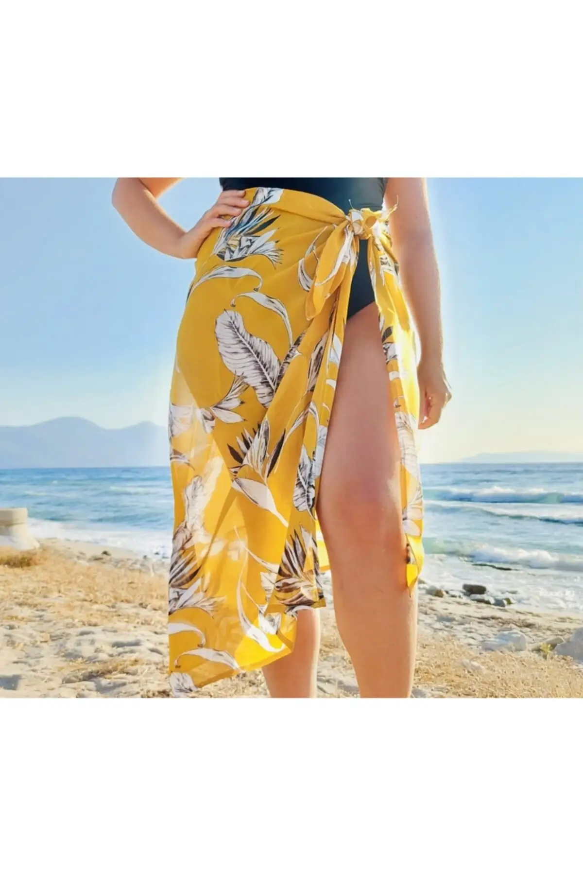 

Женское парео с горчичным узором, шифоновое платье для купальника, сексуальный костюм-туника, пляжная одежда, женский пляжный чехол для бик...