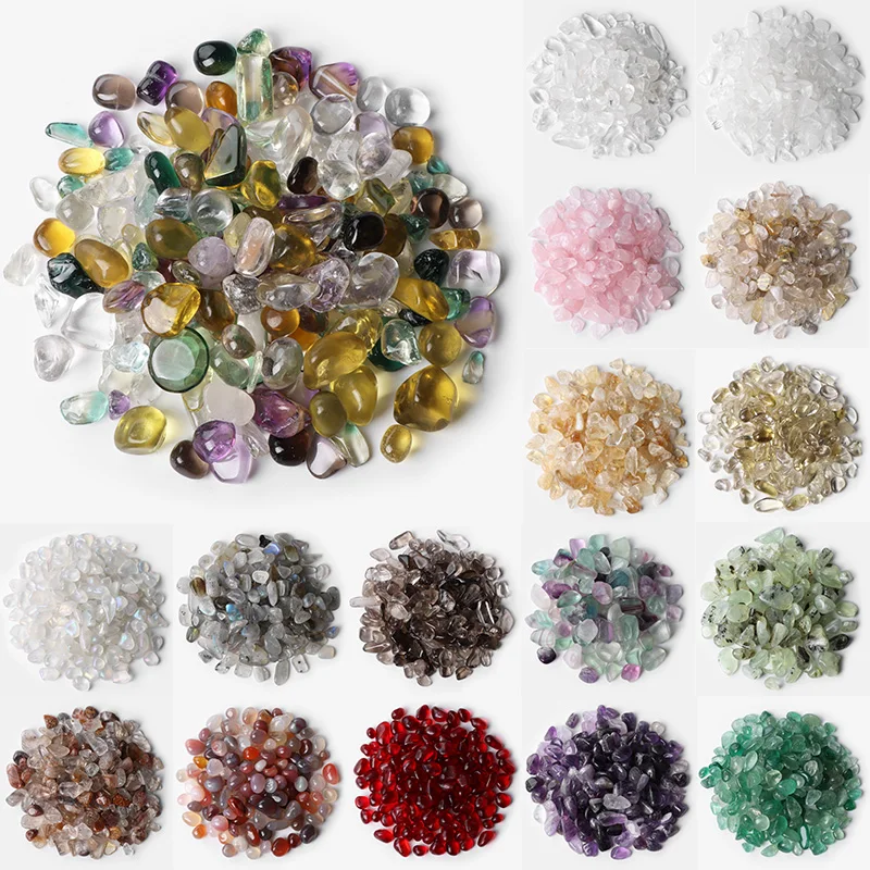 

5-8mm Natural Tumbled Stone Chips Beads Gem Irregular Undrilled Chips Stone Gravel Beads For Tank Bonsai DIY Decoration 20-100g