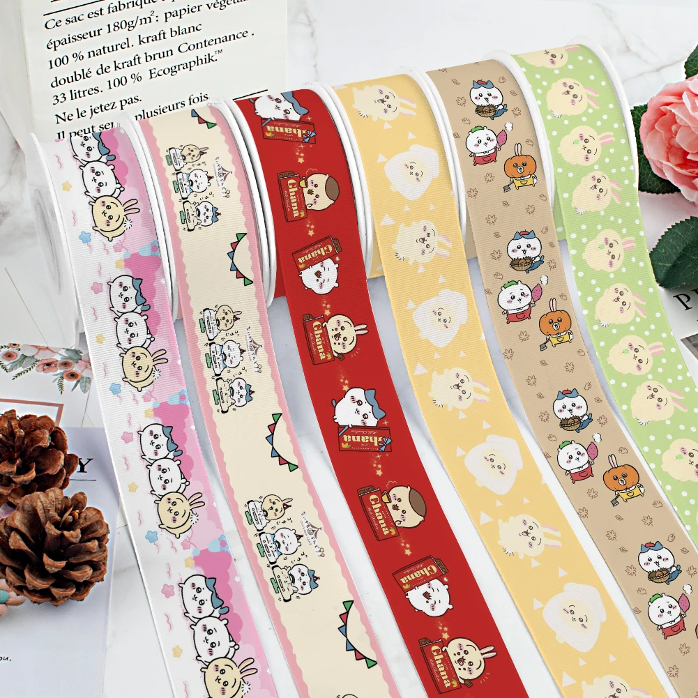 

Женская атласная лента в рубчик с мультяшным рисунком для упаковки подарков