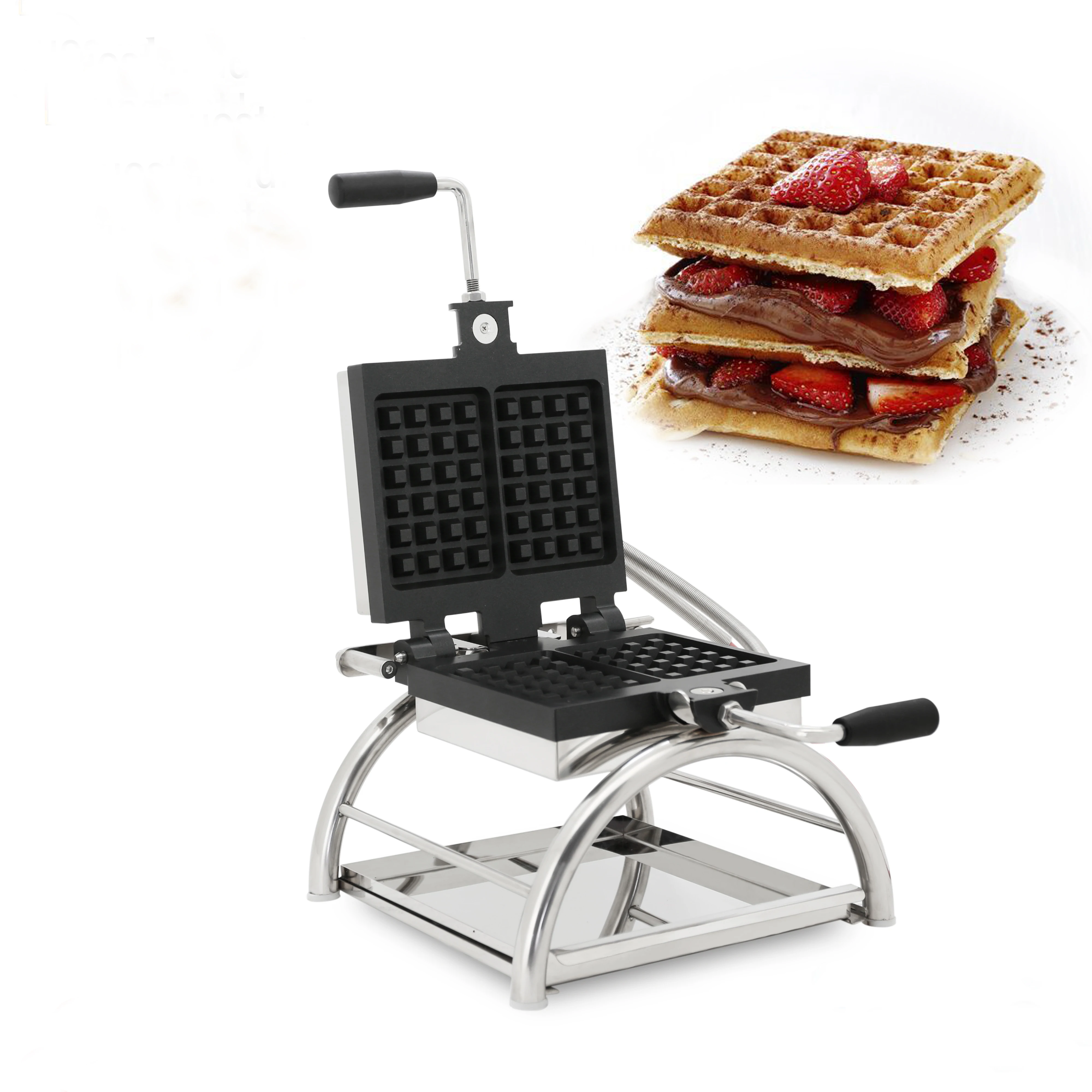 

High Quality Industrial Ice Cream Waffle Cone Baker Machine Non-stick Maker Mini Honey Comb Shape Waffle Maker Commercial Iron