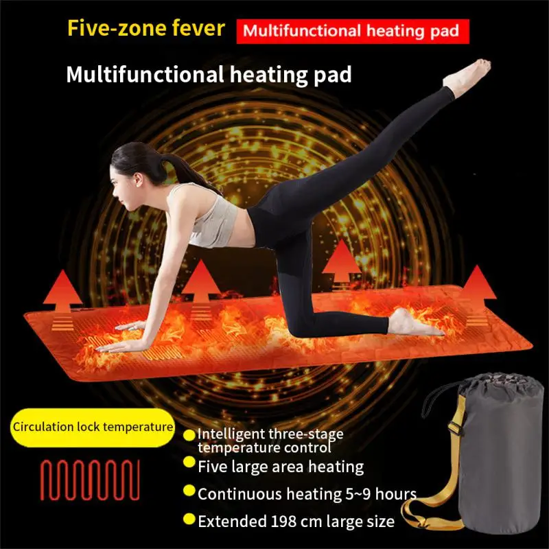 

Usb Charging Camping Sleeping Bag Long Endurance 5 Fever Tablets Heating Sleeping Pad 3 Level Intelligent Temperature Durable