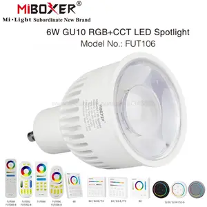 MiBoxer 2,4G 6W GU10 RGB + CCT Светодиодная лампа точечного светильника FUT106 диммируемая лампа с поддержкой 2,4G 4 зоны дистанционного управленияWi-Fi приложениеГолосовое управление