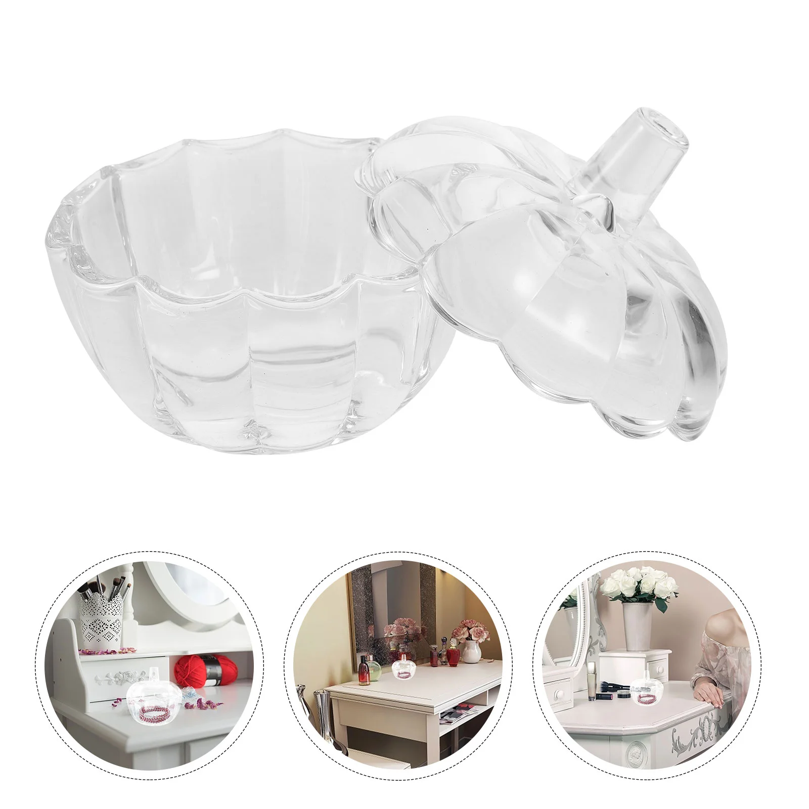 

Glass Flour Jar Coffee Bean Container Tea Canisters Crystal Candles Small Pumpkin