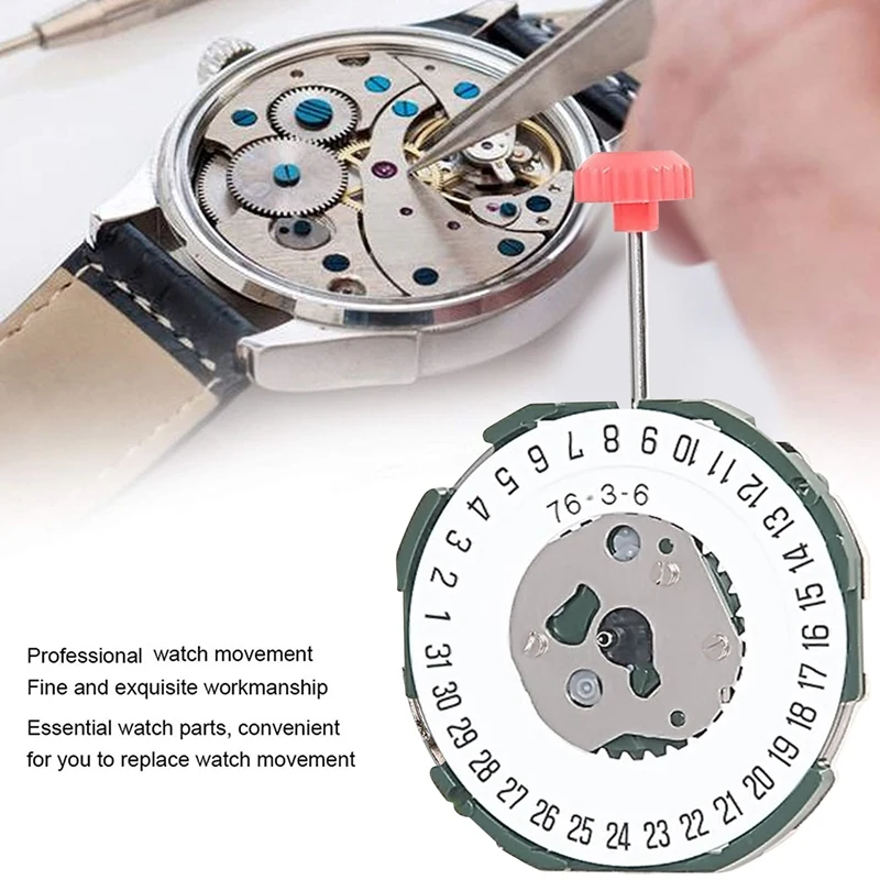 

2115 Watch Movement+Handle+Battery 2035 Men's Single Calendar Six-Point Electronic Quartz Watch Movement Replacement Accessories