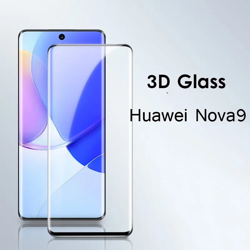 JGKK 3D Curved Edge Full Cover Tempered Glass for Huawei Nova 9 Nova9 Screen Protector Anti Blue Matte Frosted Protective Glass