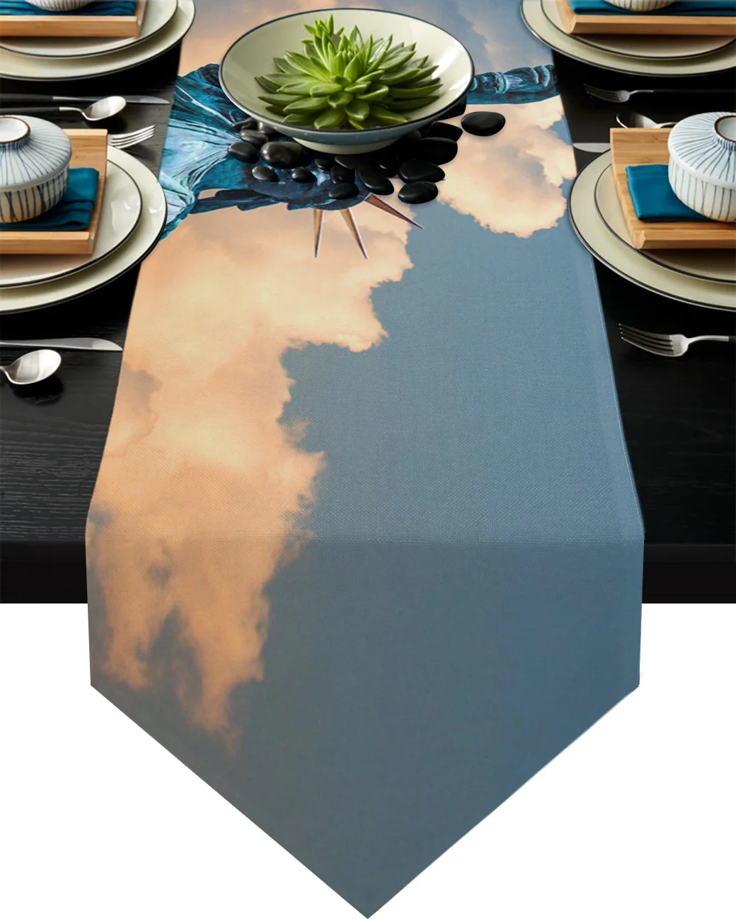

Liberty Sky Torch Table Runners Wedding Table Decoration Coffee Table Home Decor Printed Tablecloth for Kitchen Table Runners