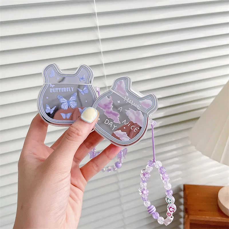 

BLX-27 Creative Mirror Bear AirPods 3 Case Apple AirPods 2 Case Cover AirPods Pro Case IPhone Earphone Accessories Air Pod Case