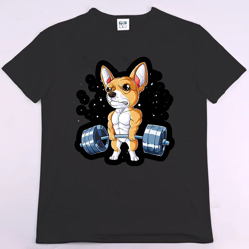 

Забавная футболка Corgi Fitness S для тренажерного зала, крыс, фитнеса, бодибилдинга, с круглым вырезом, мужская повседневная футболка большого размера с коротким рукавом Pro Choice