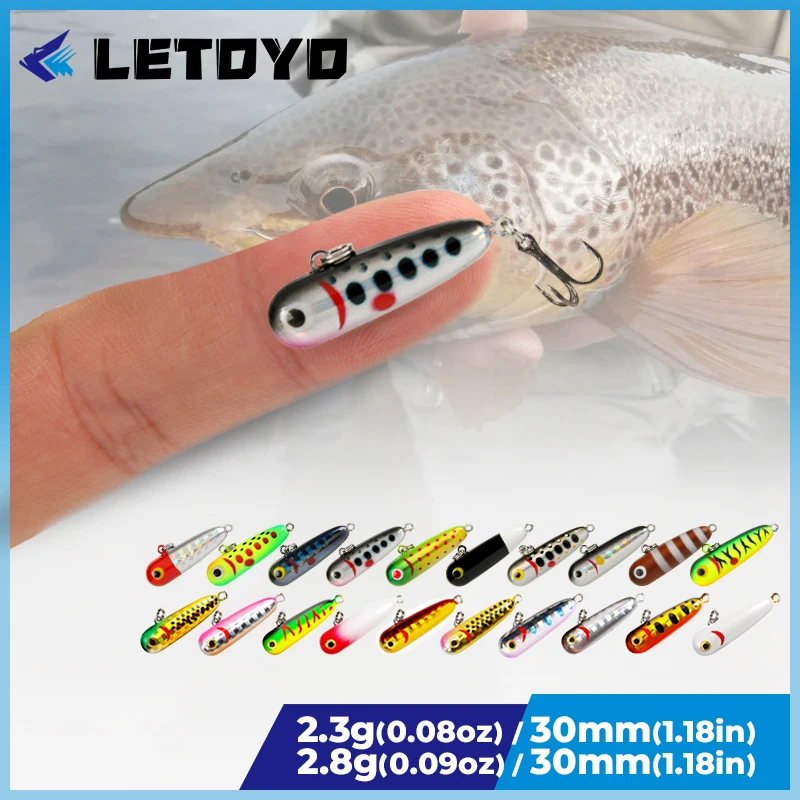 LETOYO 2.3g/2.8g 30mm Mini Sinking Pencil Lure With Tungsten Beads Micro Fishing Bait For Trout Salmon Freshwater Stream Wobbler