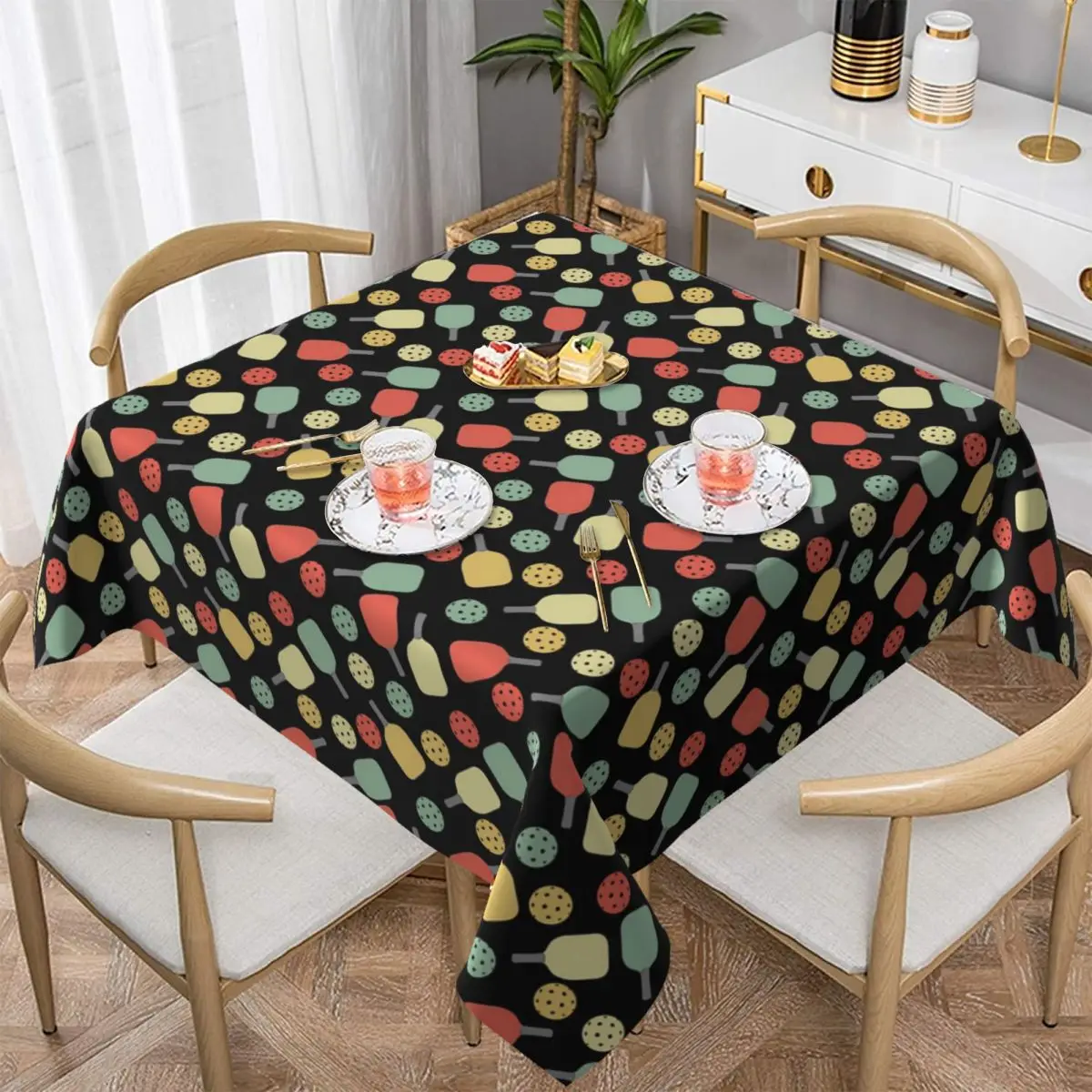

Ball Print Tablecloth Pickleball Player Dinner Polyester Table Cover Waterproof Wholesale Protection Print Table Cloth
