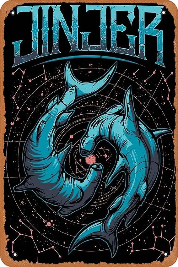 Постер jinjer от Metalcore 12X8 дюймов винтажный металлический жестяной знак домашний