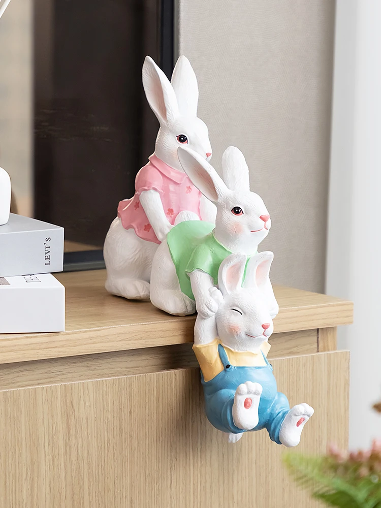 

Creative rabbit ornaments porch wine cabinet children's room decoration bunny home furnishings