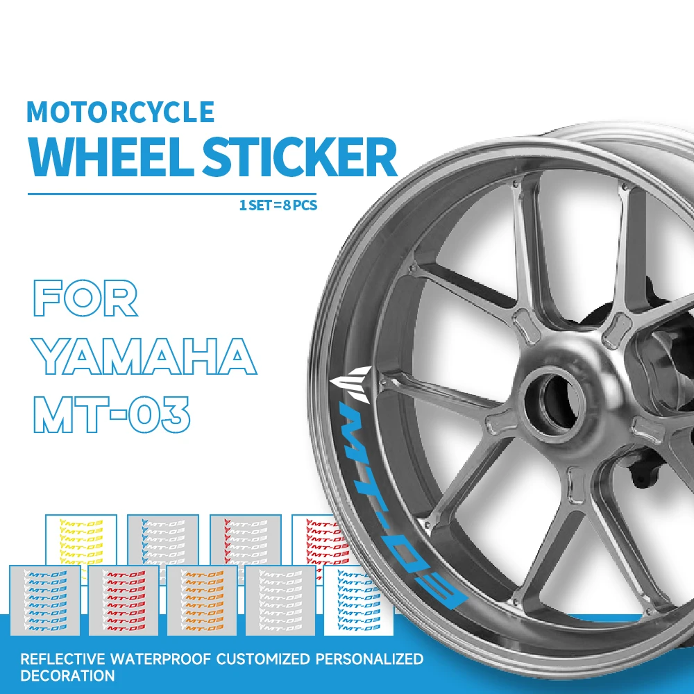 

Motorcycle reflective rim logo sticker decorative wheel waterproof tire rim for YAMAHA mt 03 MT-03 mt-03 logo rim moto Sticker