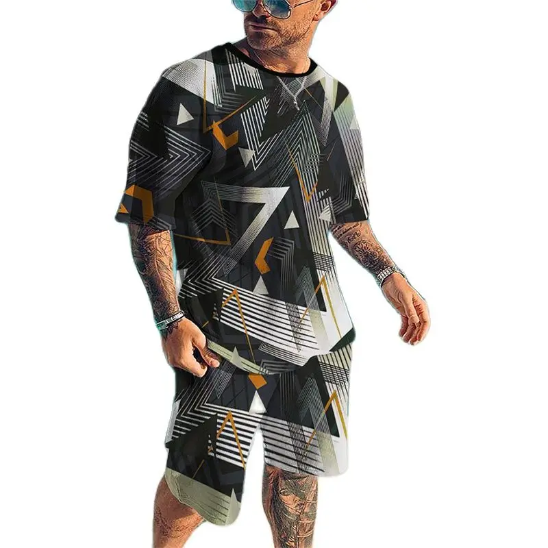 

Креативный узор с 3D-принтом для мужчин с короткими рукавами Забавный комплект для бега с круглым вырезом для подростков Xxs-6xl Carajuku Повседнев...