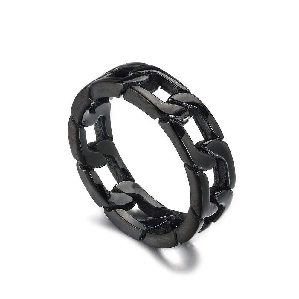 

Hot Selling Stainless Steel Rings Men's Personality Hollow Titanium Steel Rings for Men And Women Couples Ring