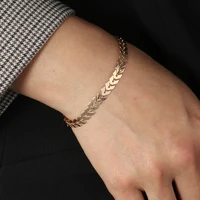 gold silver color calssic simple fish bone chain bracelets for women bracelets bangles vintage summer beach jewelry