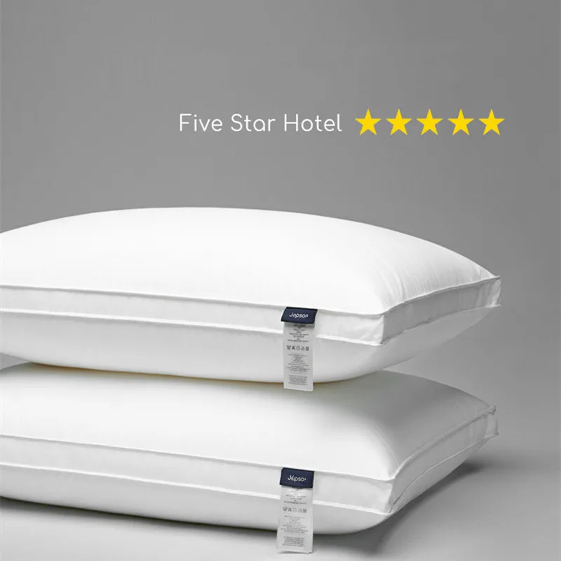 

white cotton 3D edge machine washable comfortable pillow 5star hotel bedroom3 heights to choose from single couple neck pillow