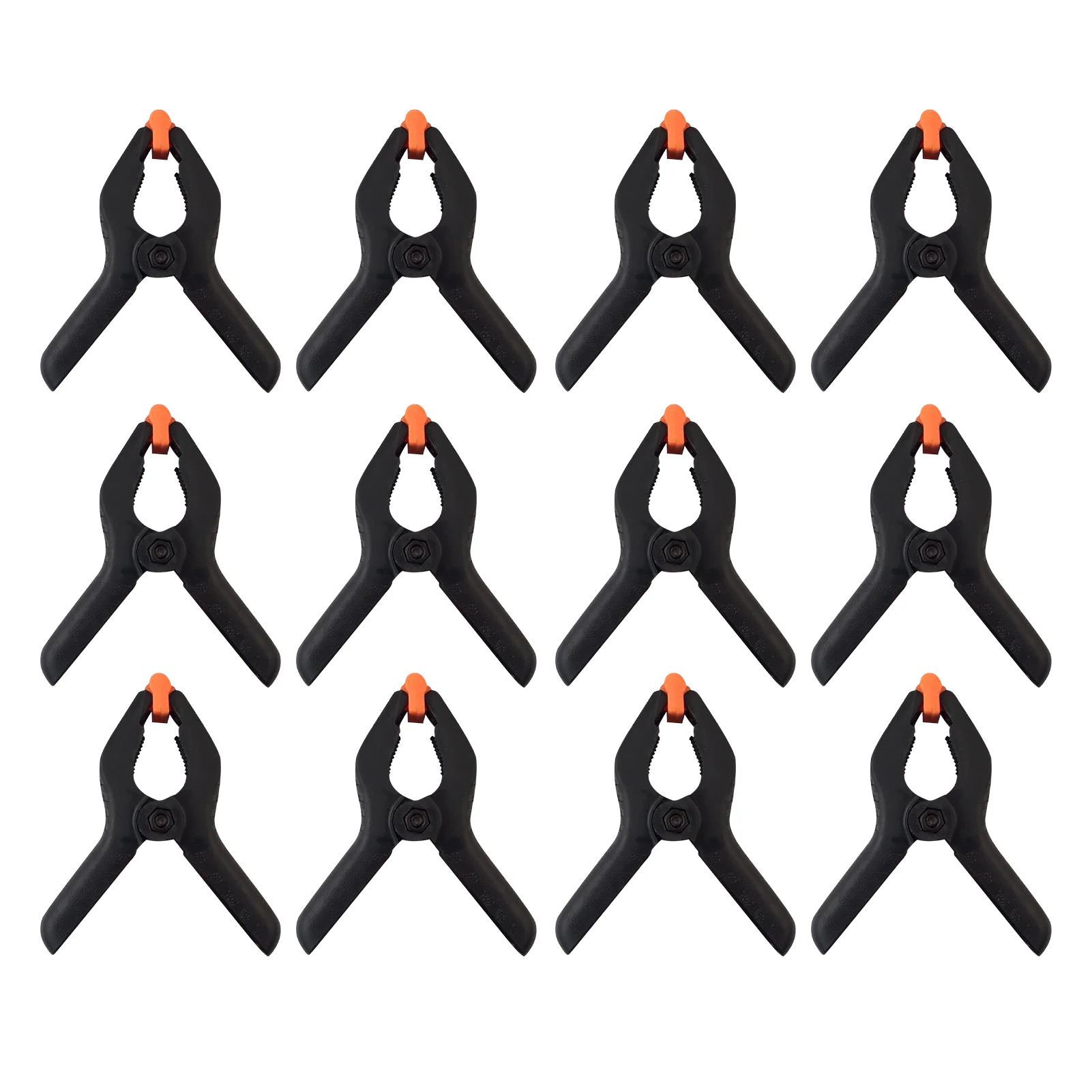 

12pcs Craft Woodworking Studio Black Heavy Duty DIY Spring Clamps Strong Home Photo Art Plastic Clips Large