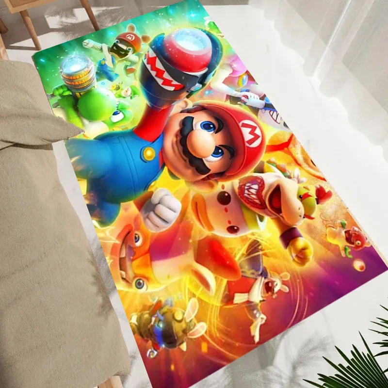 Фото Игровой ковер с рисунком S-Super M-Mario Bros, ковер для гостиной, детской спальни, дивана, кухни, декор для прихожей, детские нескользящие коврики №2