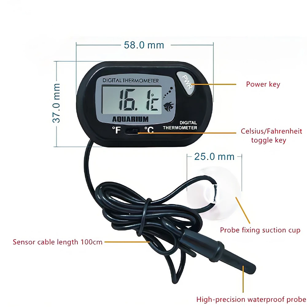 st 3 waterproof electronic digital thermometer aquarium fish tank bath temperature sensor meter temperature monitor detector free global shipping