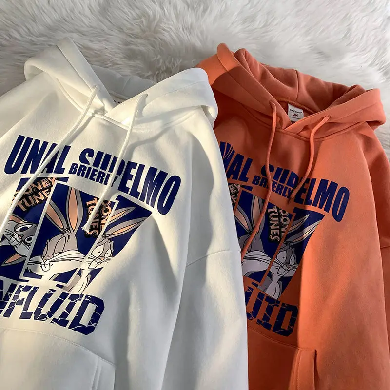 

New American Style Retro Hooded Jacket Couples Loose and Lazy Hoodie Autumn Korean Version Ins Casual Sweatshirt Women Coat Ins